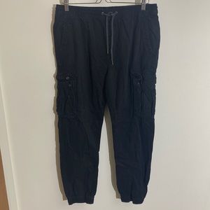 American Eagle Outfitters 100% Cotton Black Cargo Jogger Pants - Size M